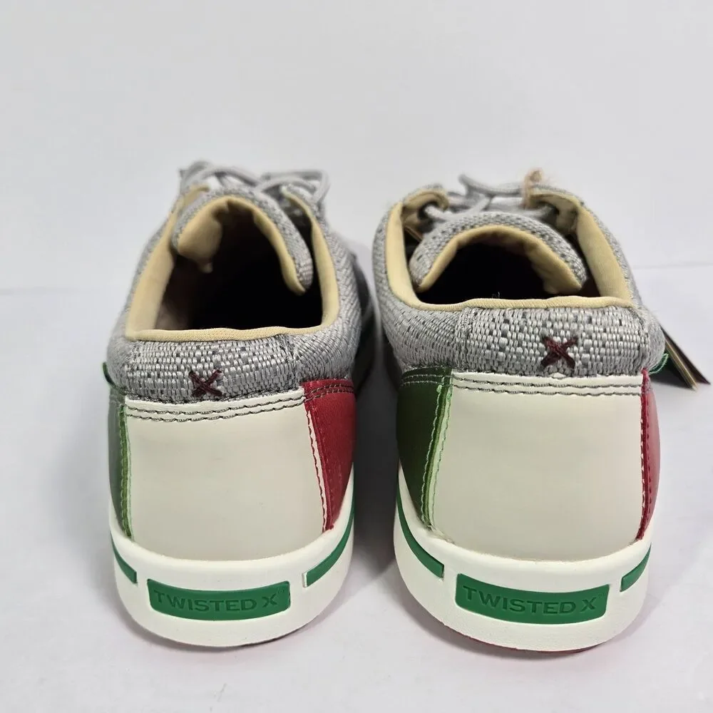 Twisted X® Mens 8.5 Casual Light Grey Mexican‎ Flag Kick Shoes MCA0054 Heritage
